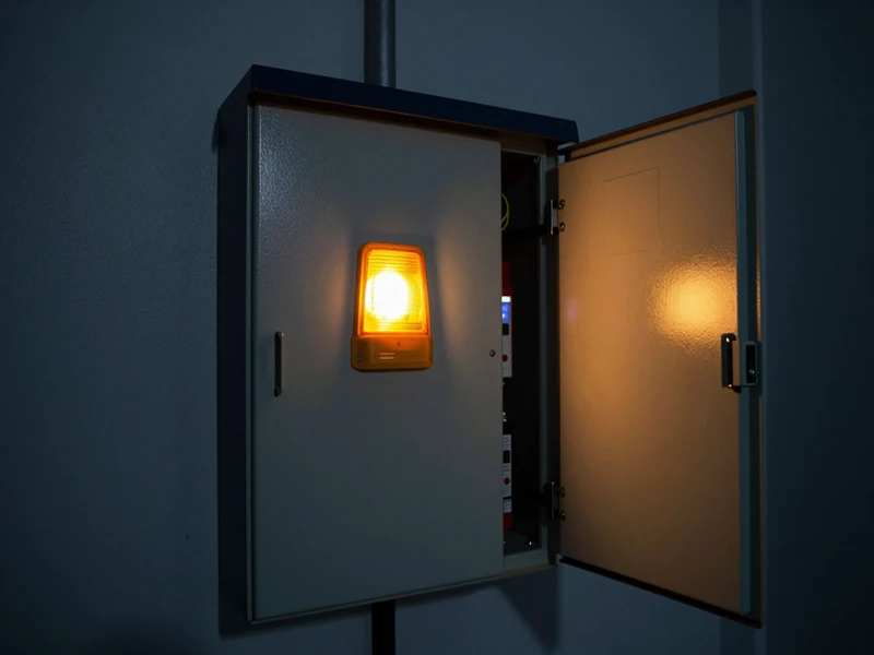 Électricien en intervention d'urgence, lampe frontale allumée, boîte à outils ouverte.