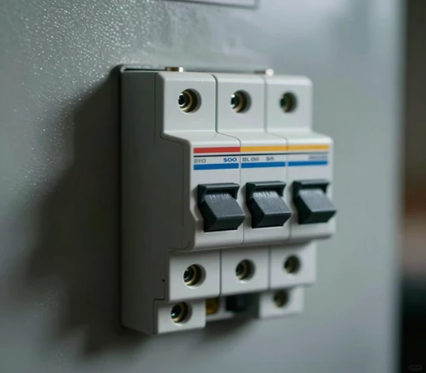 Prise électrique présentant des traces de surchauffe, diagnostic en cours.